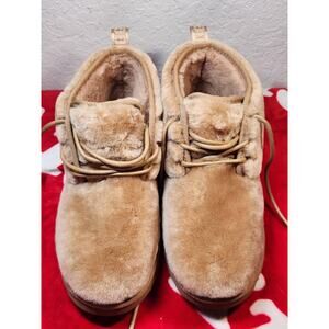 UGG Neumel Fluff Platform Boots Women’s Size 8 Chestnut Sheepskin Fur Suede...